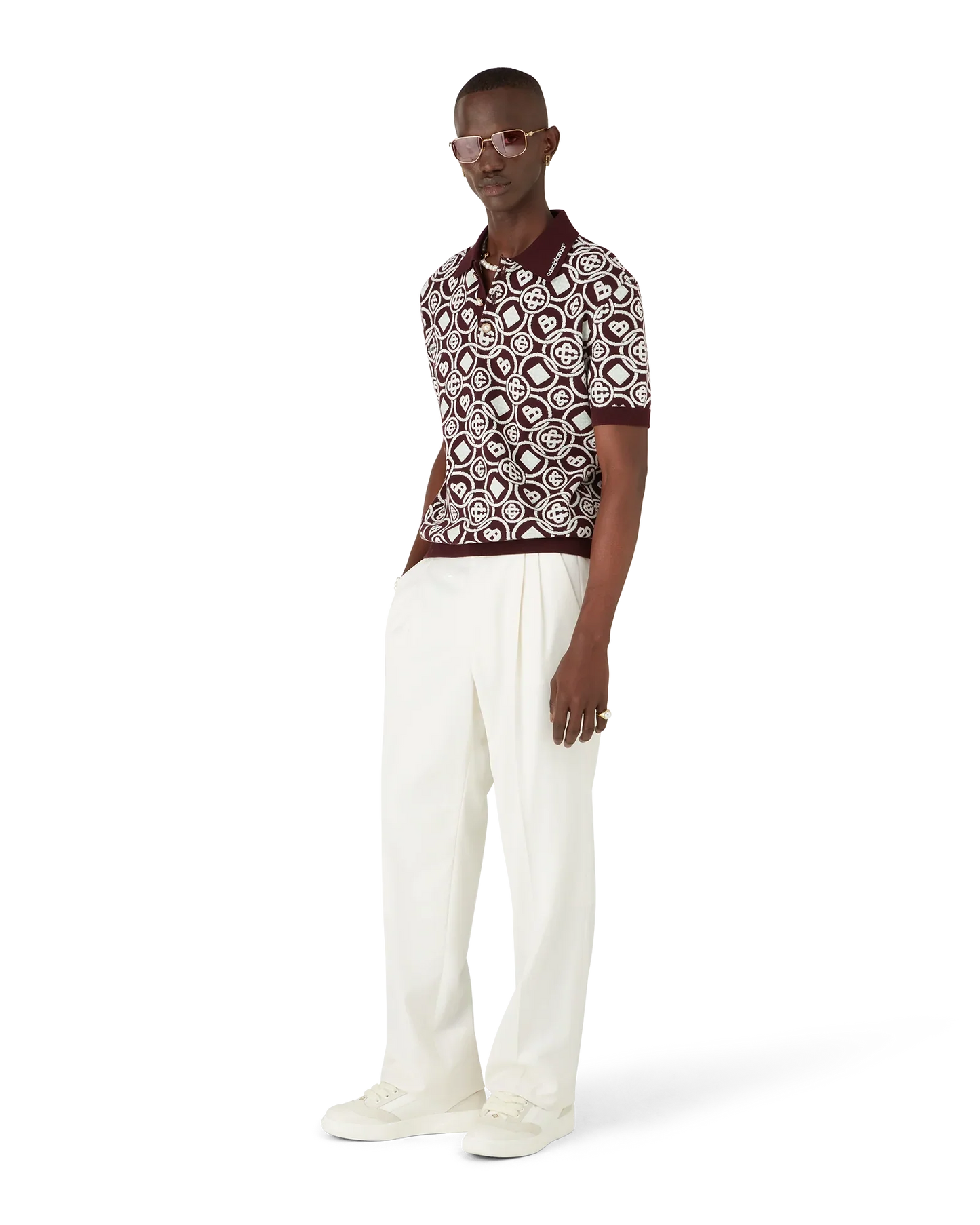 Monogram Cotton Knit Polo shirt