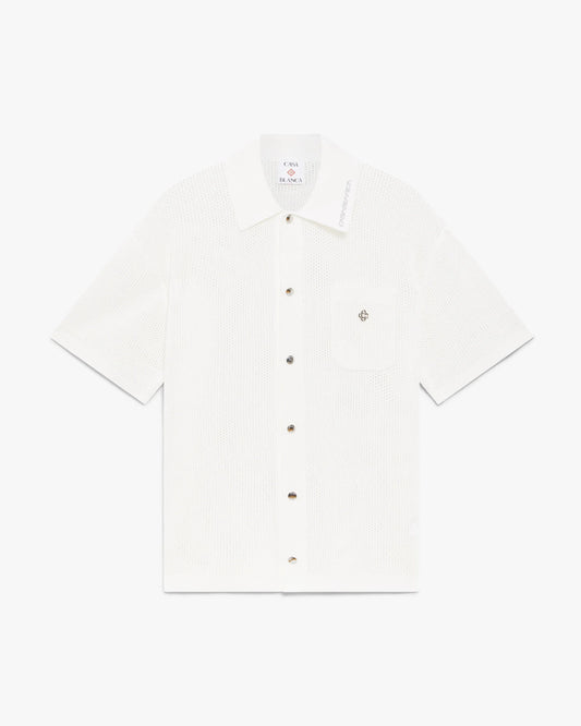 White Short Sleeve Mesh Shirt