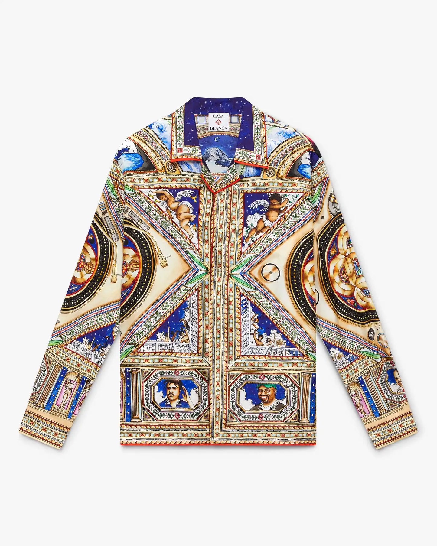 Plafond Orne De Musique Long Sleeve Silk Shirt
