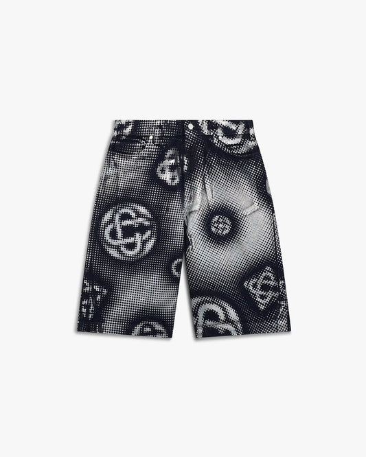 Pearlescent Monogram Denim Shorts