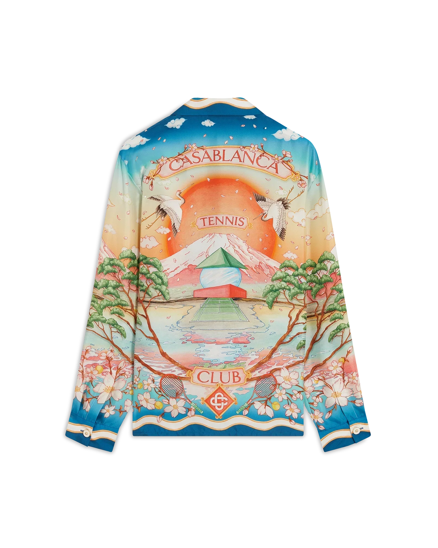 Tennis Club Long Sleeve Silk Shirt