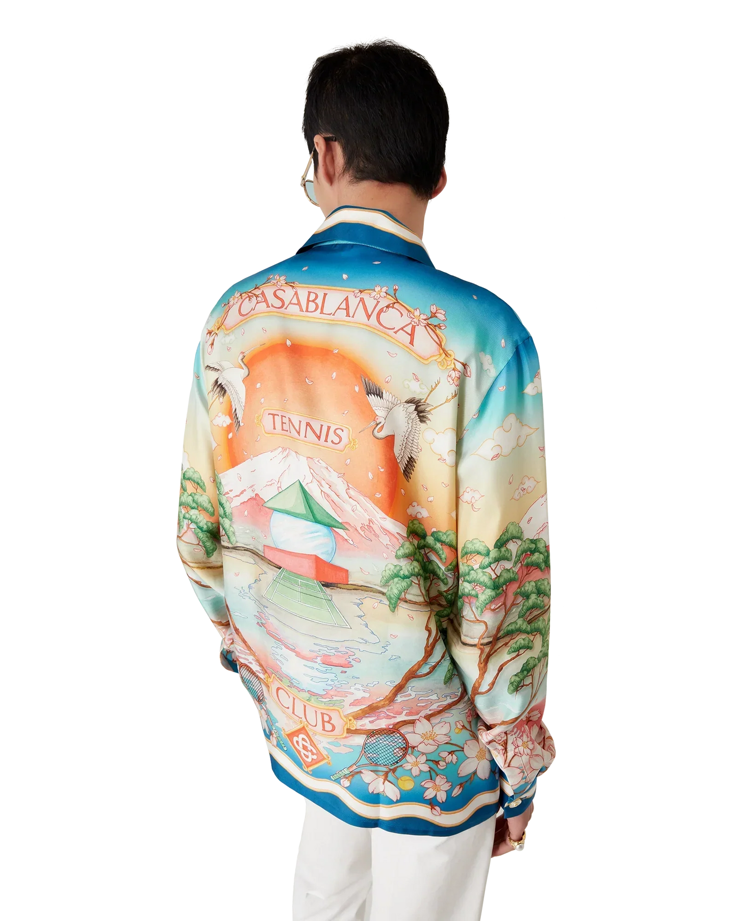 Tennis Club Long Sleeve Silk Shirt